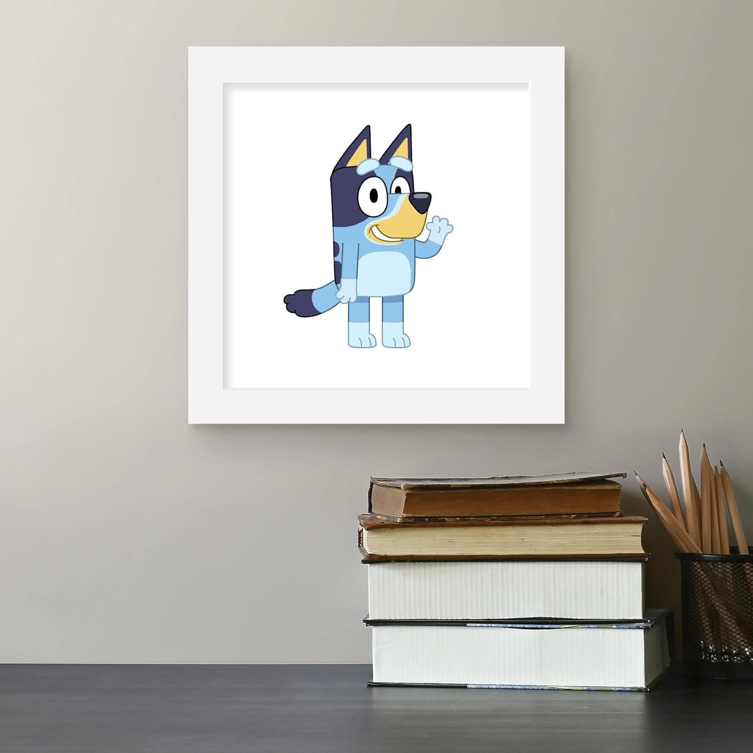 imageGallery Pops Bluey Bluey Waving Wall Art White Framed Version 12 x 12White Framed Version