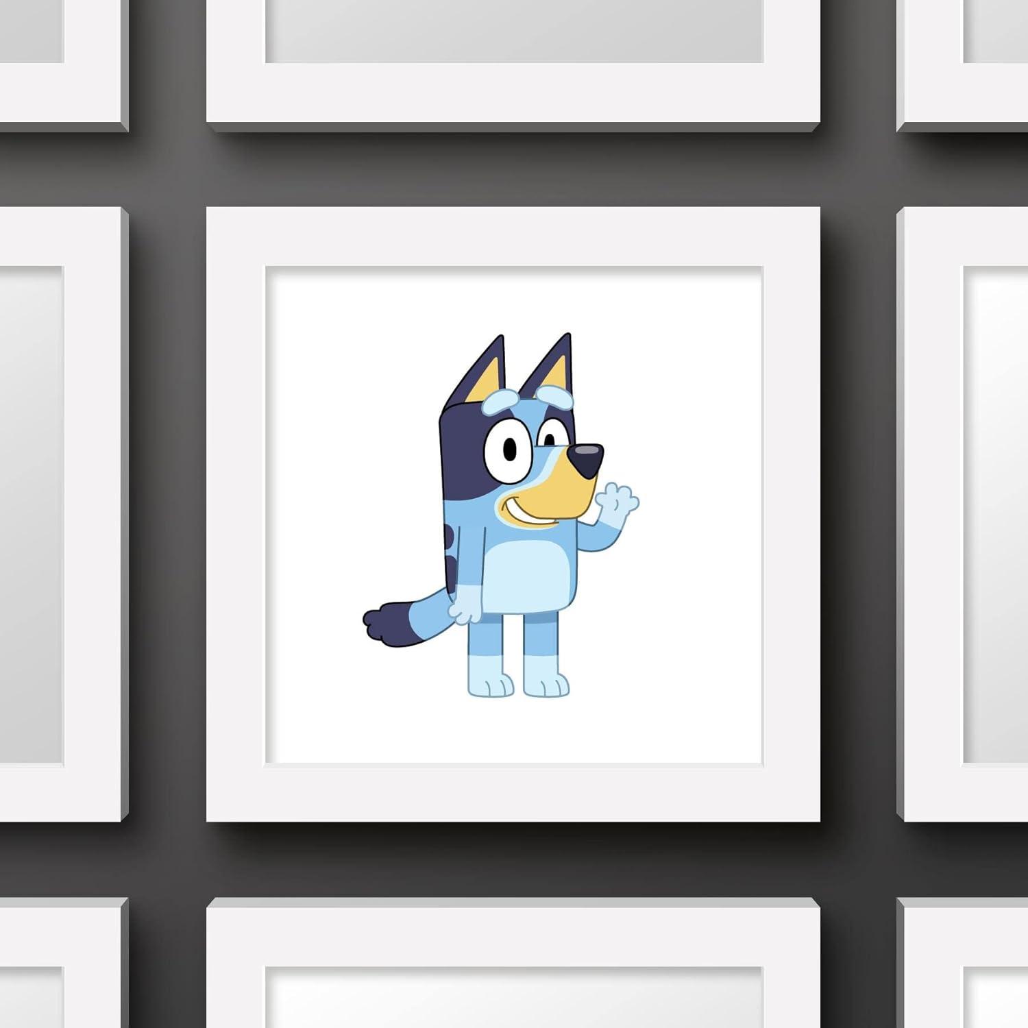 imageGallery Pops Bluey Bluey Waving Wall Art White Framed Version 12 x 12White Framed Version