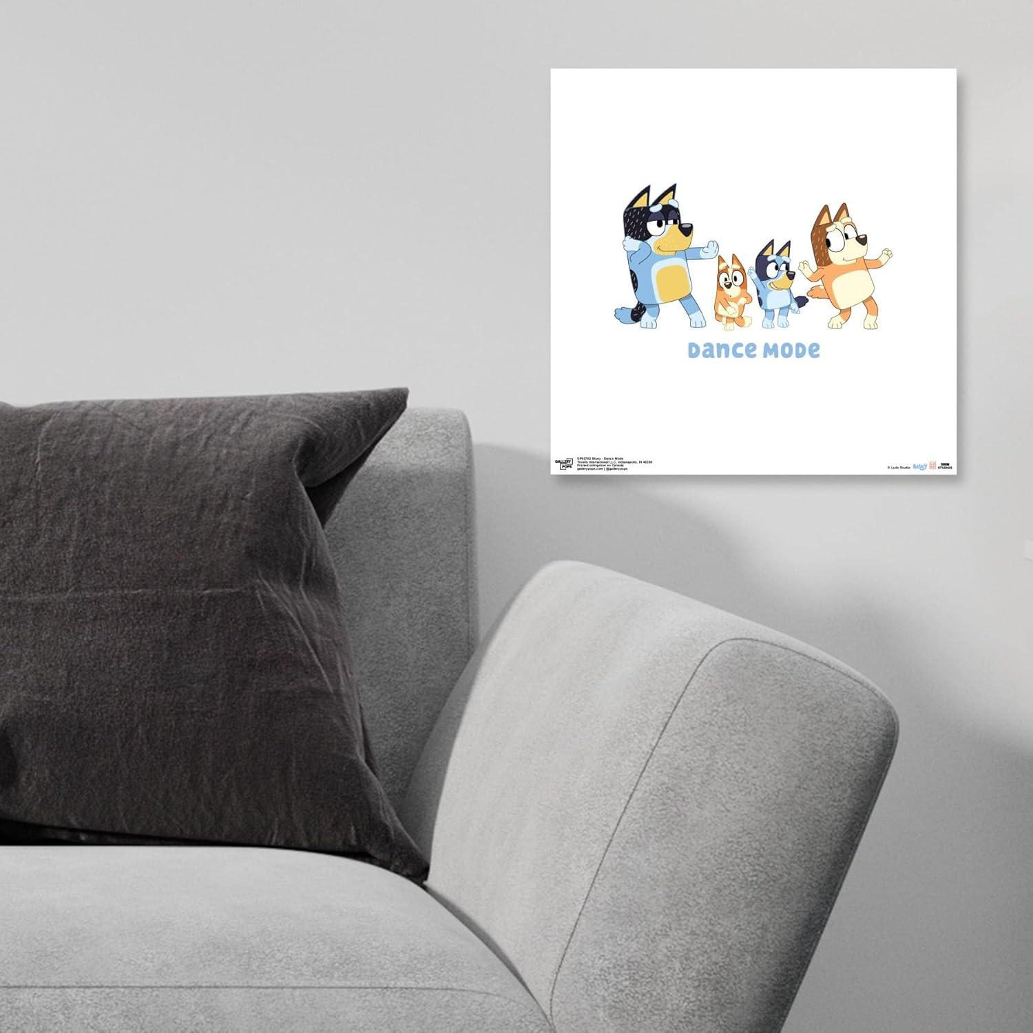 imageGallery Pops Bluey Dance Mode Wall Art White Framed Version 12 x 12 Gallery Pops Wall ArtUnframed Version
