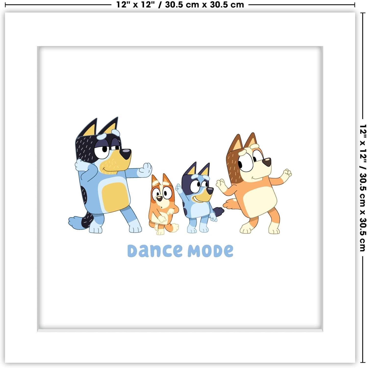 imageGallery Pops Bluey Dance Mode Wall Art White Framed Version 12 x 12 Gallery Pops Wall ArtWhite Framed Version