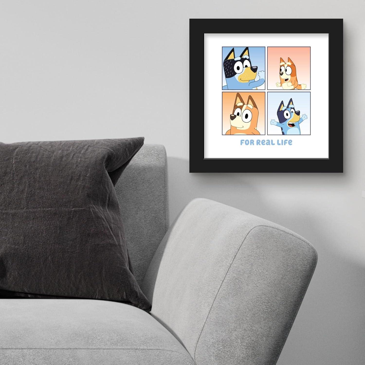 imageGallery Pops Bluey For Real Life Wall Art White Framed Version 12 x 12 Gallery Pops Wall ArtBlack Framed Version