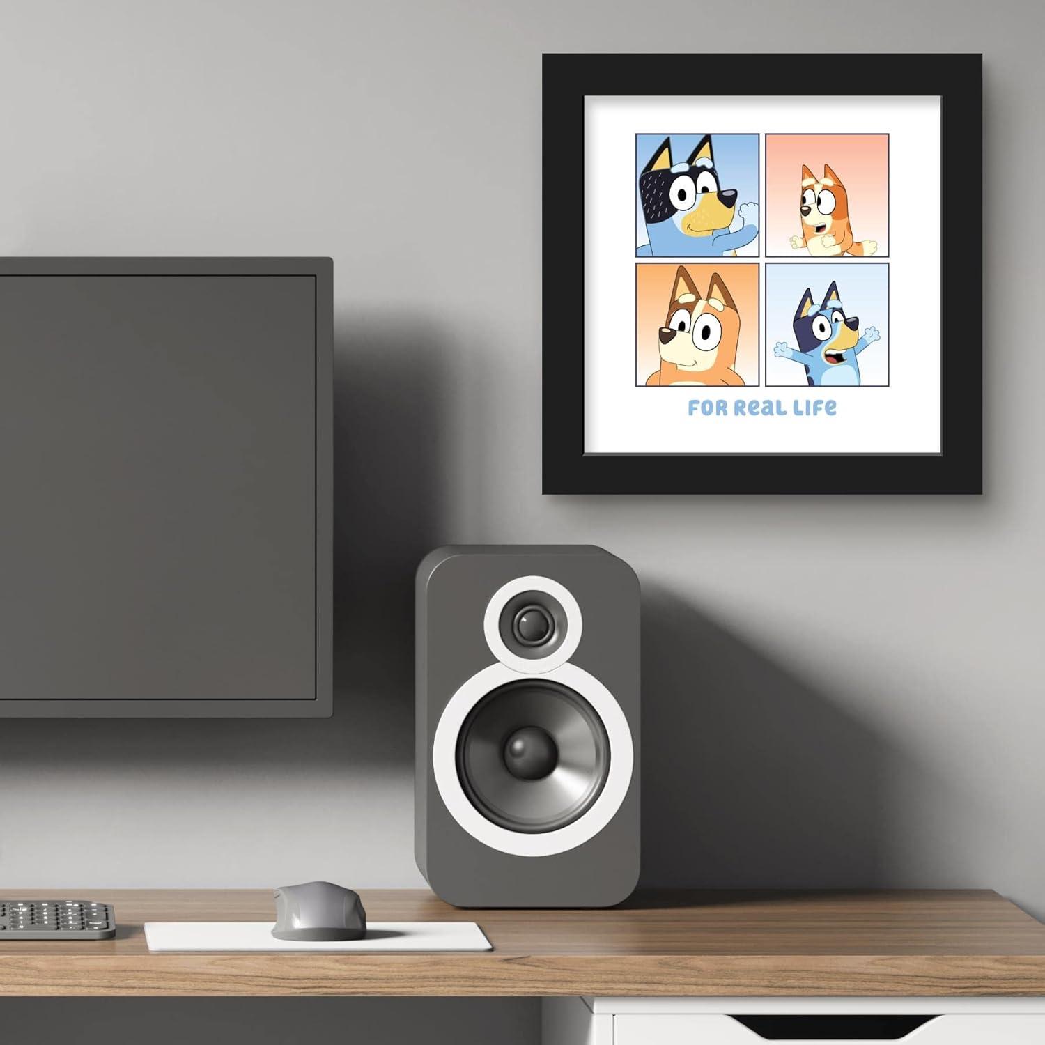 imageGallery Pops Bluey For Real Life Wall Art White Framed Version 12 x 12 Gallery Pops Wall ArtBlack Framed Version