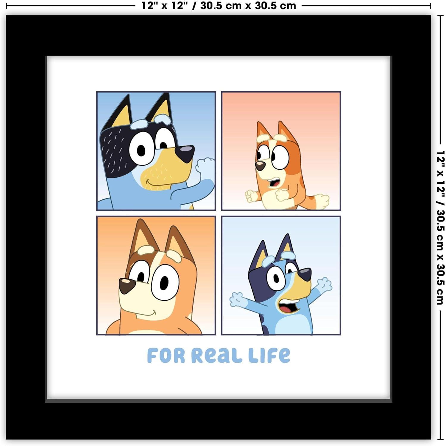 imageGallery Pops Bluey For Real Life Wall Art White Framed Version 12 x 12 Gallery Pops Wall ArtBlack Framed Version