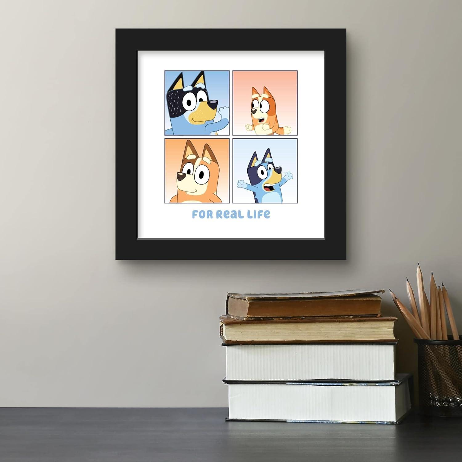 imageGallery Pops Bluey For Real Life Wall Art White Framed Version 12 x 12 Gallery Pops Wall ArtBlack Framed Version
