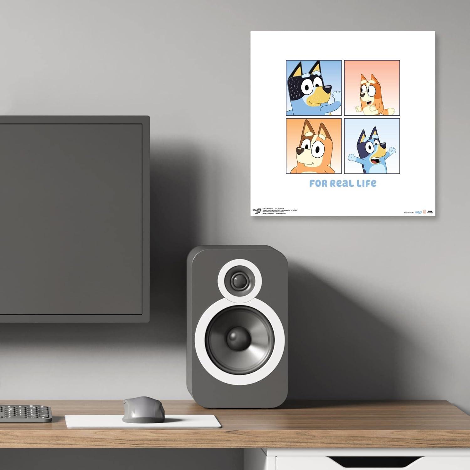 imageGallery Pops Bluey For Real Life Wall Art White Framed Version 12 x 12 Gallery Pops Wall ArtUnframed Version