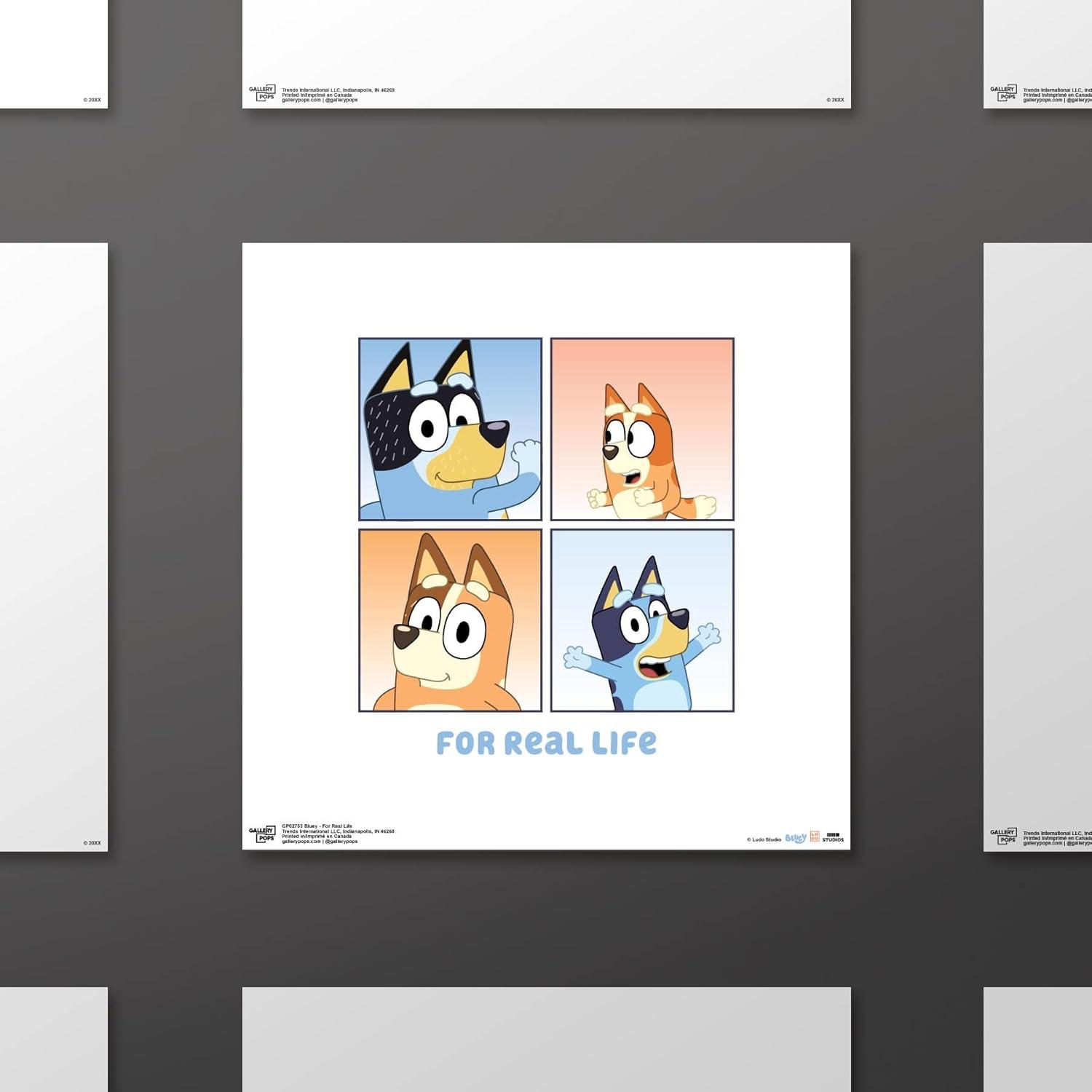 imageGallery Pops Bluey For Real Life Wall Art White Framed Version 12 x 12 Gallery Pops Wall ArtUnframed Version