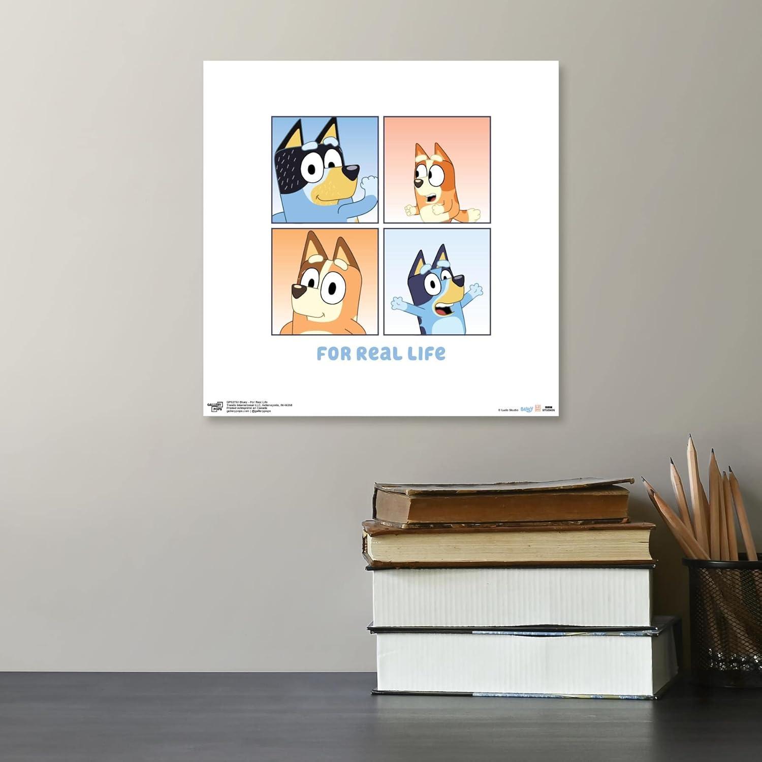 imageGallery Pops Bluey For Real Life Wall Art White Framed Version 12 x 12 Gallery Pops Wall ArtUnframed Version