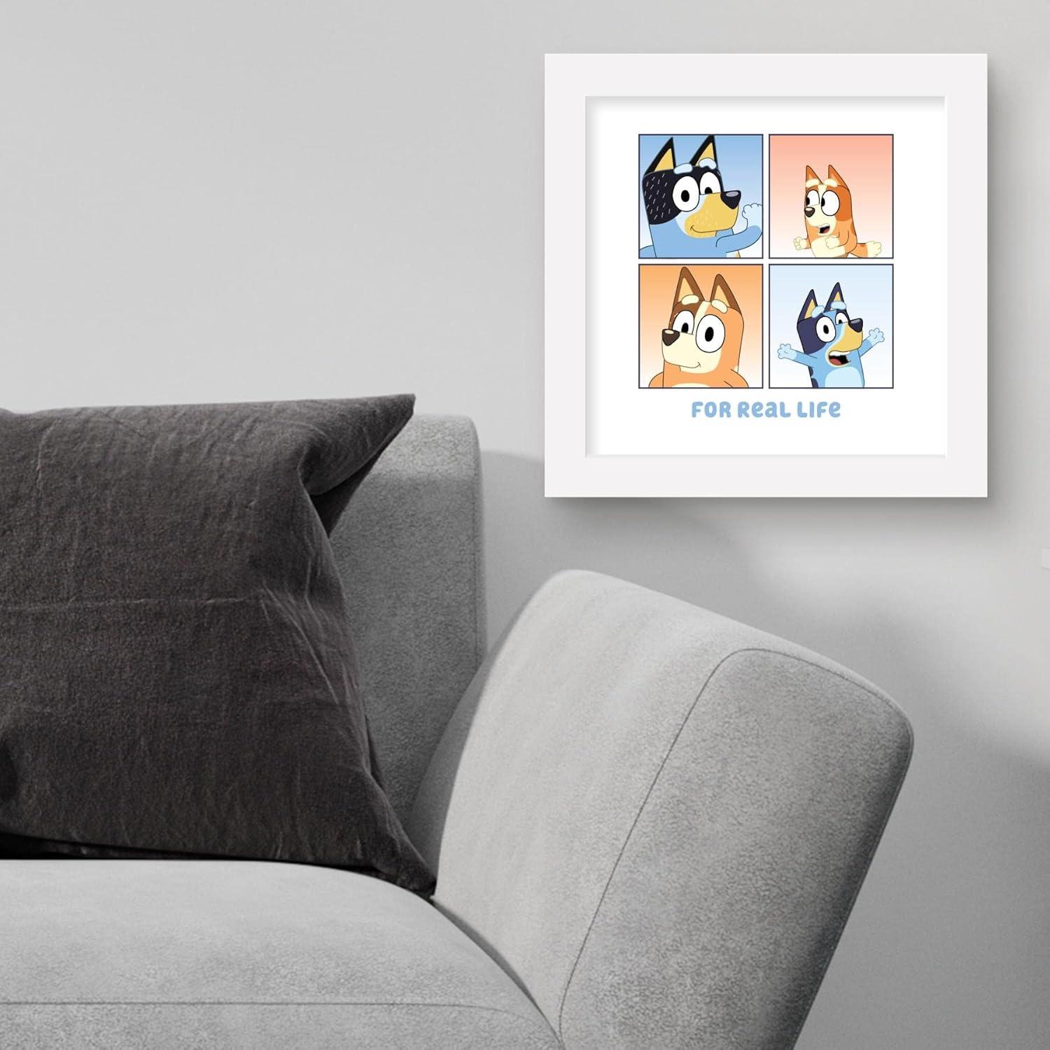imageGallery Pops Bluey For Real Life Wall Art White Framed Version 12 x 12 Gallery Pops Wall ArtWhite Framed Version