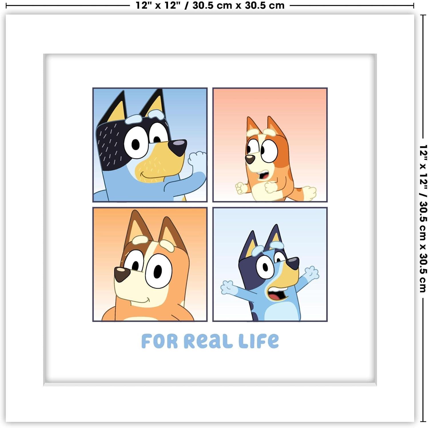 imageGallery Pops Bluey For Real Life Wall Art White Framed Version 12 x 12 Gallery Pops Wall ArtWhite Framed Version