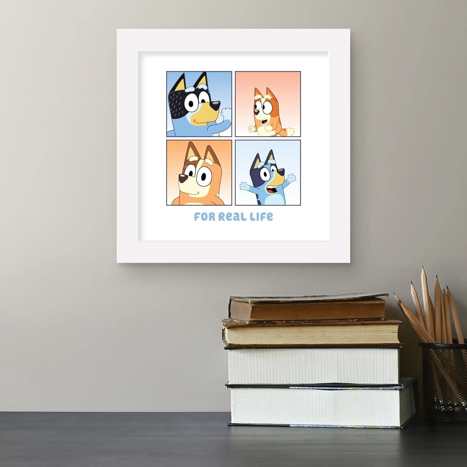 imageGallery Pops Bluey For Real Life Wall Art White Framed Version 12 x 12 Gallery Pops Wall ArtWhite Framed Version