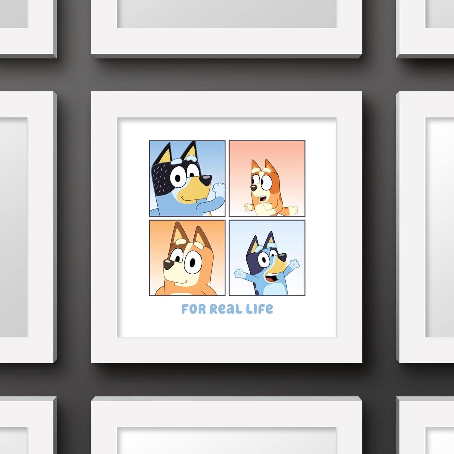 imageGallery Pops Bluey For Real Life Wall Art White Framed Version 12 x 12 Gallery Pops Wall ArtWhite Framed Version
