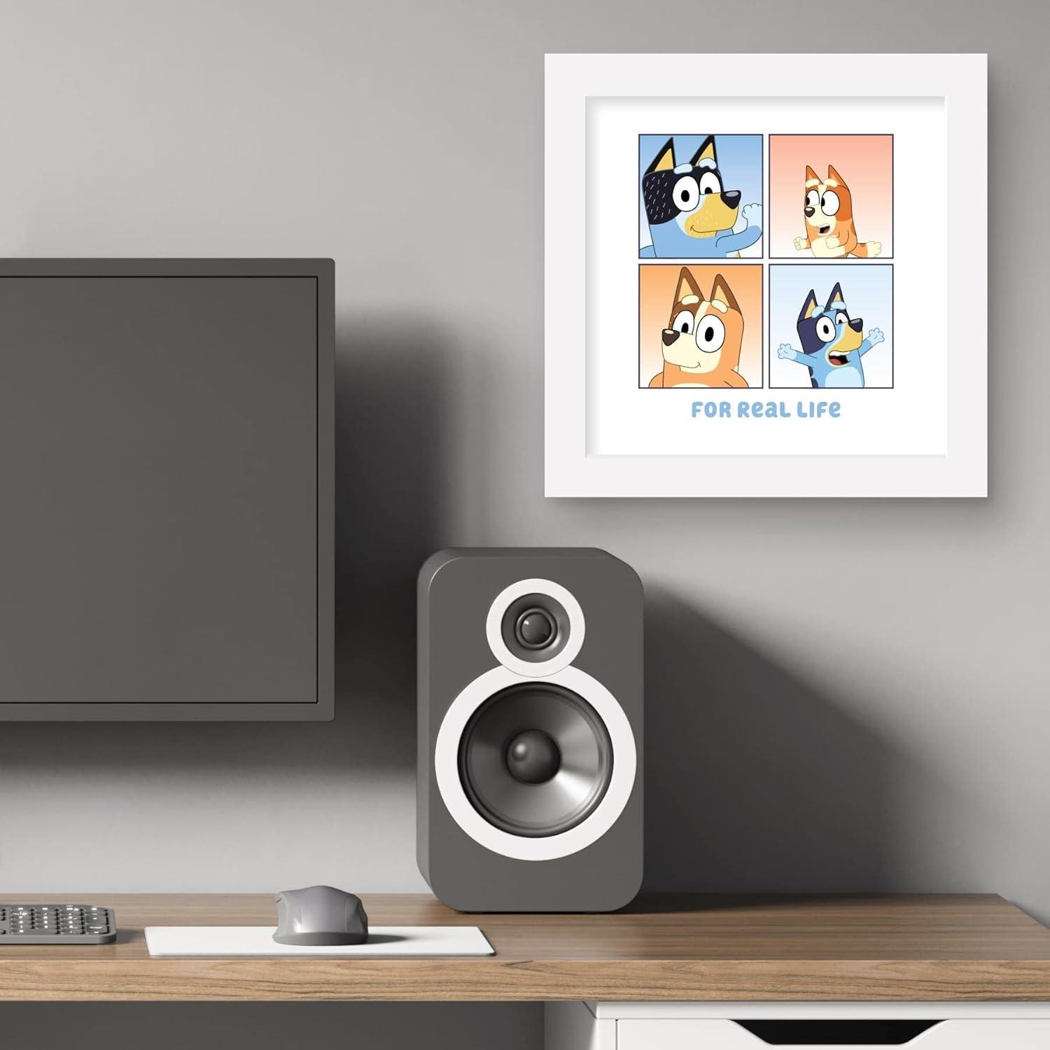 imageGallery Pops Bluey For Real Life Wall Art White Framed Version 12 x 12 Gallery Pops Wall ArtWhite Framed Version