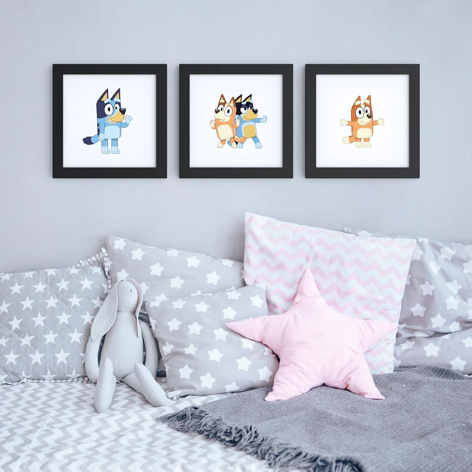 imageGallery Pops Bluey Sisters Wall Art Bundle 3Pack Gallery Pops Wall Art White Framed VersionBlack Framed Version