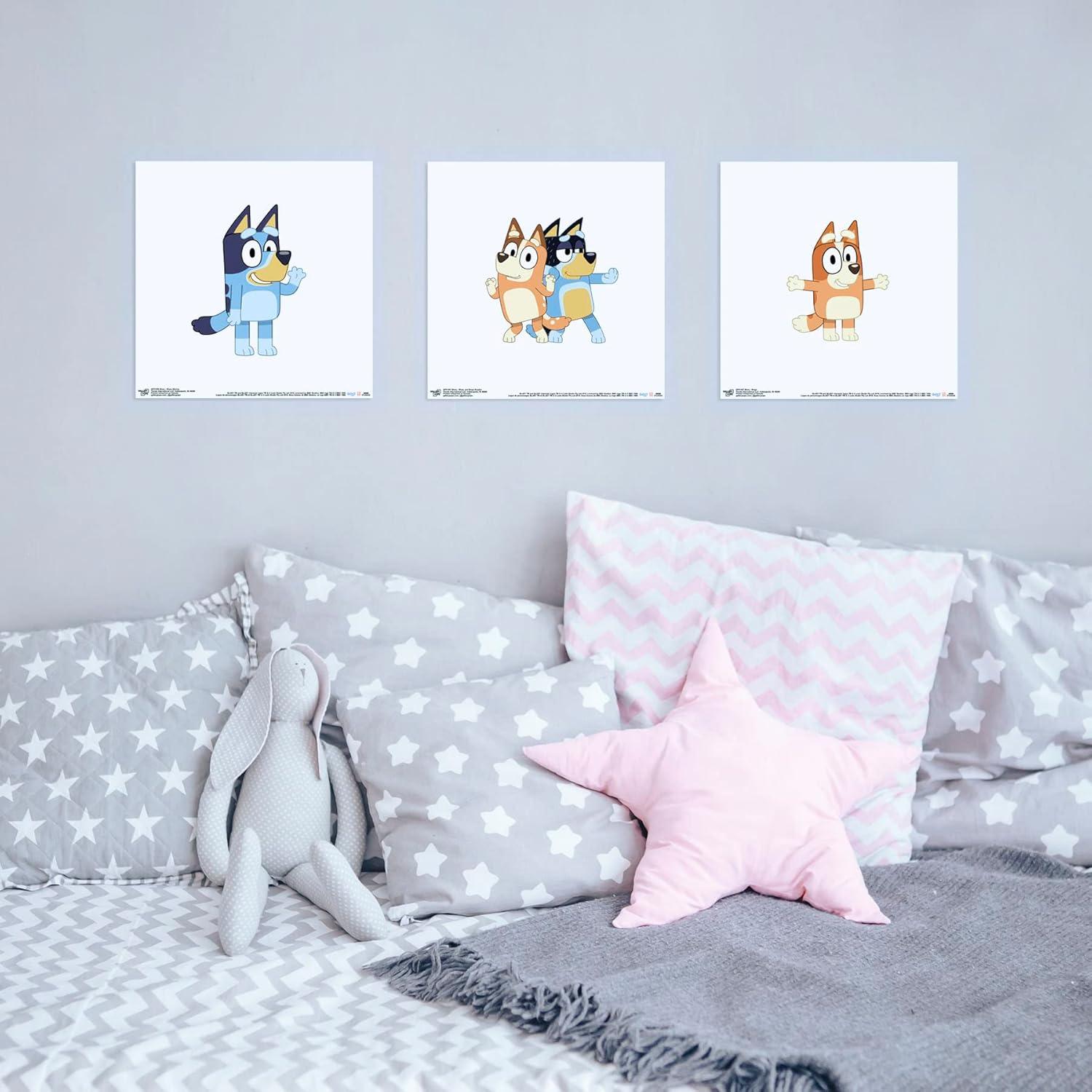 imageGallery Pops Bluey Sisters Wall Art Bundle 3Pack Gallery Pops Wall Art White Framed VersionUnframed Version