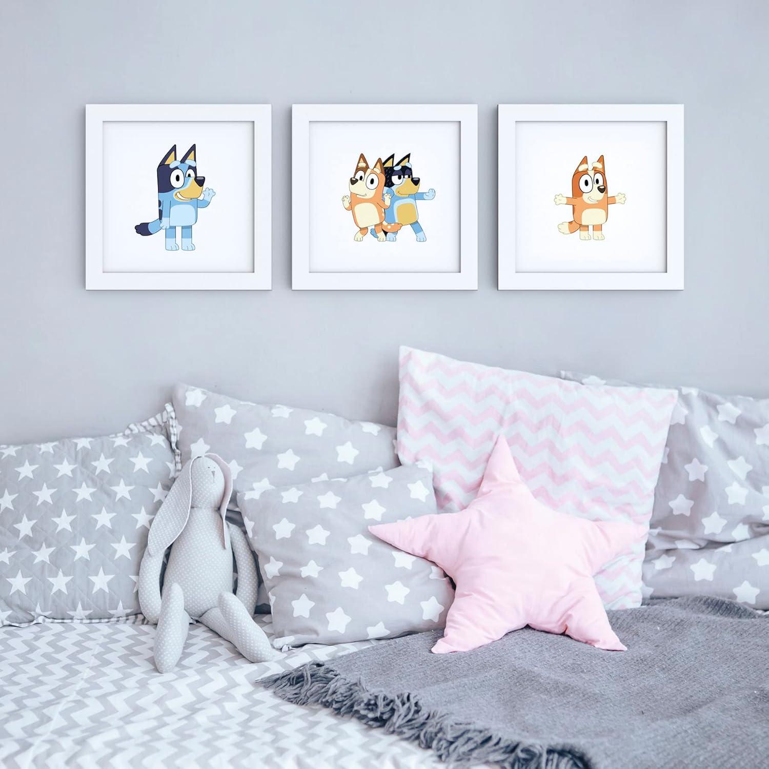 imageGallery Pops Bluey Sisters Wall Art Bundle 3Pack Gallery Pops Wall Art White Framed VersionWhite Framed Version