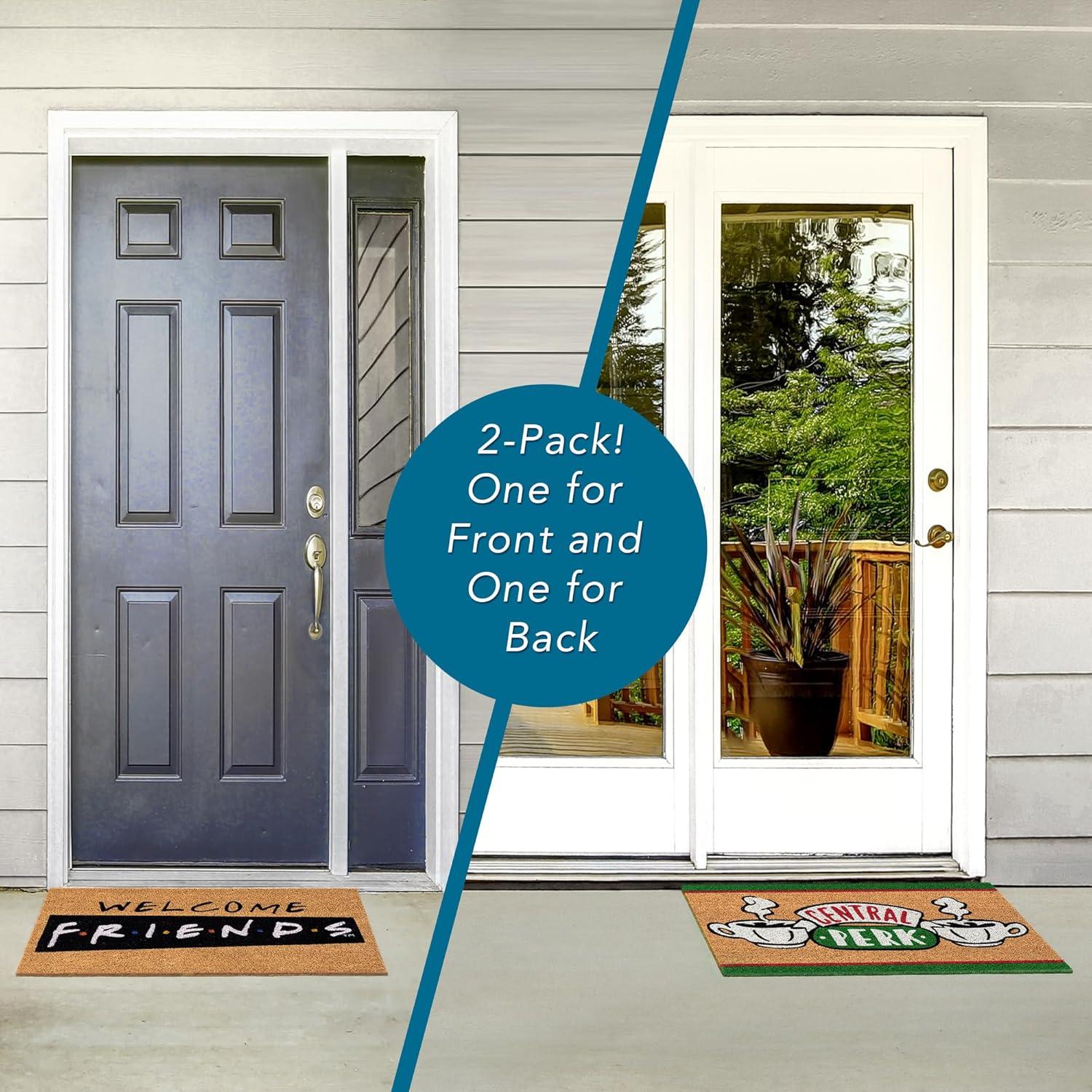 imageGertmenian Bluey Coir Doormat 2x3 Welcome Mat 2Pack Ideal for High Traffic Areas in Front Door Garage Entryway HiBluey Patch 80072Friends Central PerkWelcome