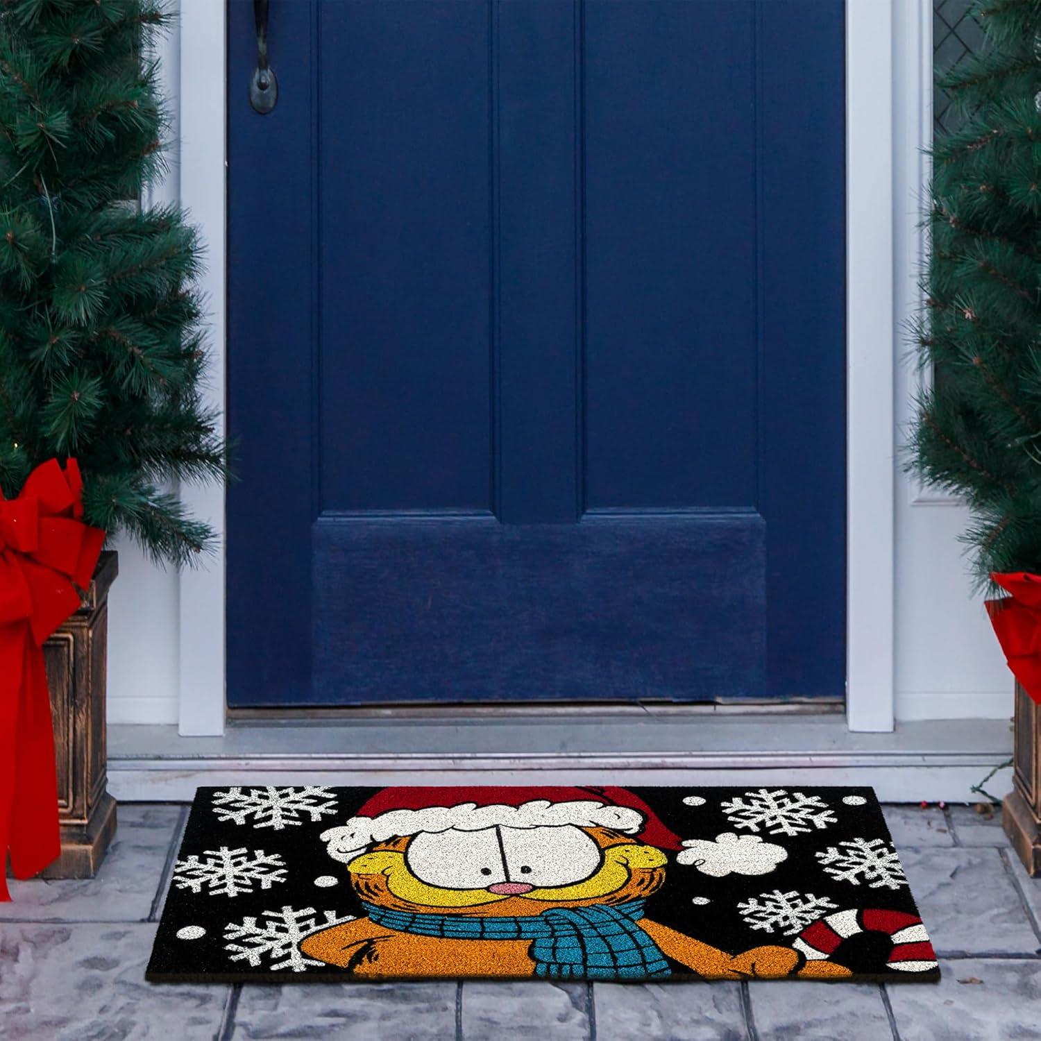 imageGertmenian Bluey Coir Doormat 2x3 Welcome Mat 2Pack Ideal for High Traffic Areas in Front Door Garage Entryway HiBluey Patch 80072Garfield Snowflakes BlackSnowflakes Blue