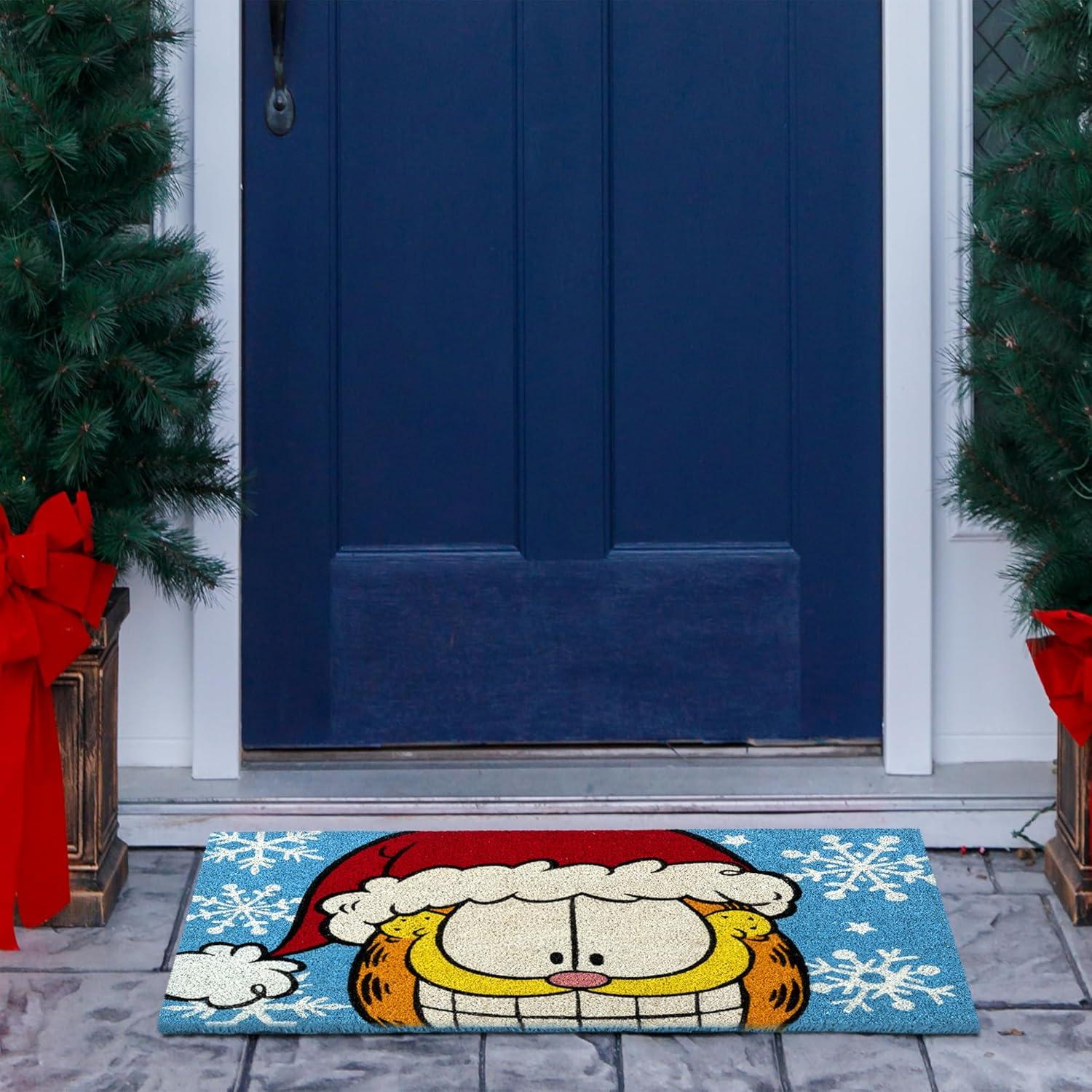 imageGertmenian Bluey Coir Doormat 2x3 Welcome Mat 2Pack Ideal for High Traffic Areas in Front Door Garage Entryway HiBluey Patch 80072Garfield Snowflakes BlackSnowflakes Blue