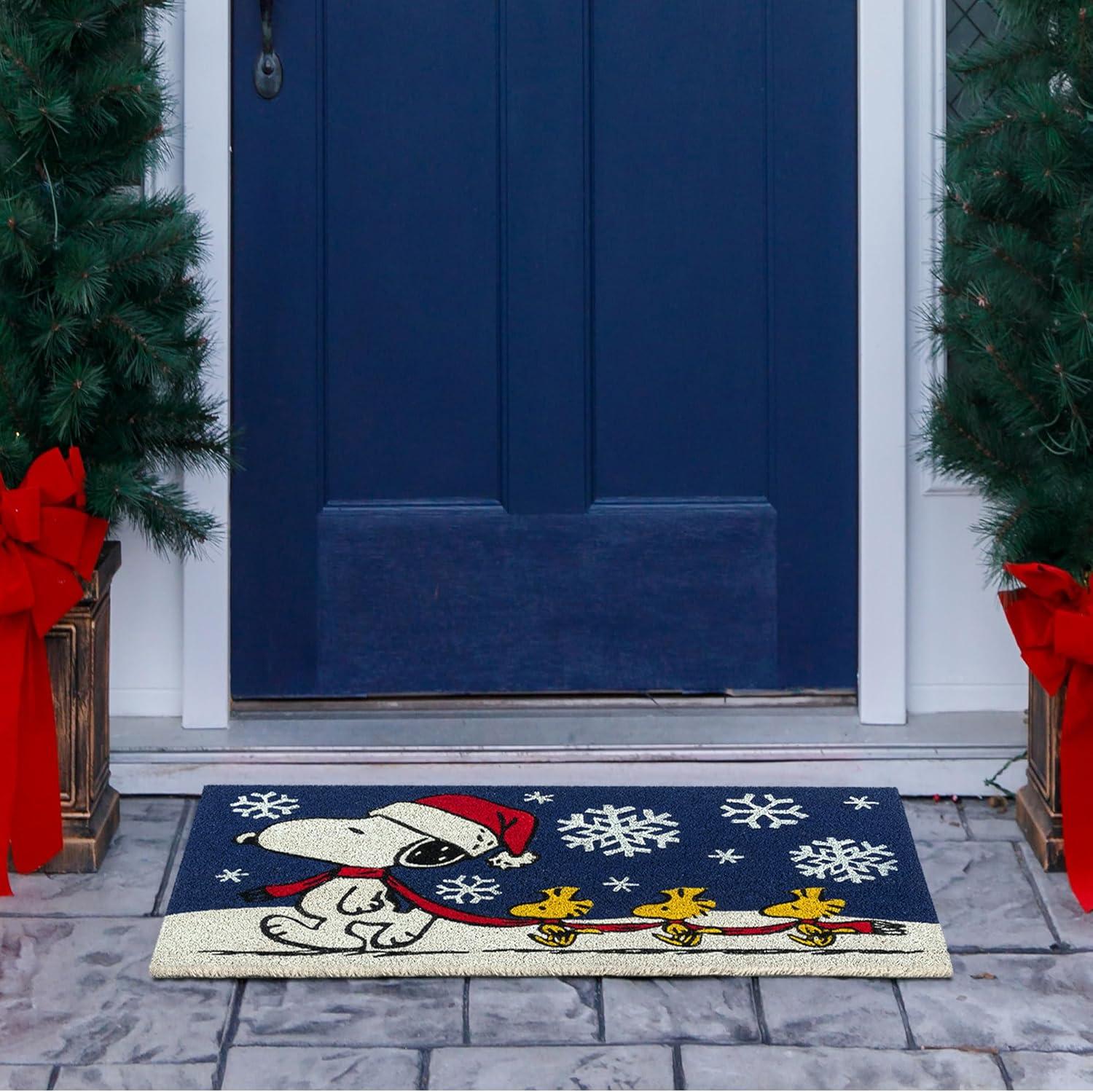 imageGertmenian Bluey Coir Doormat 2x3 Welcome Mat 2Pack Ideal for High Traffic Areas in Front Door Garage Entryway HiBluey Patch 80072Snoopy SnowflakesDog House Lights