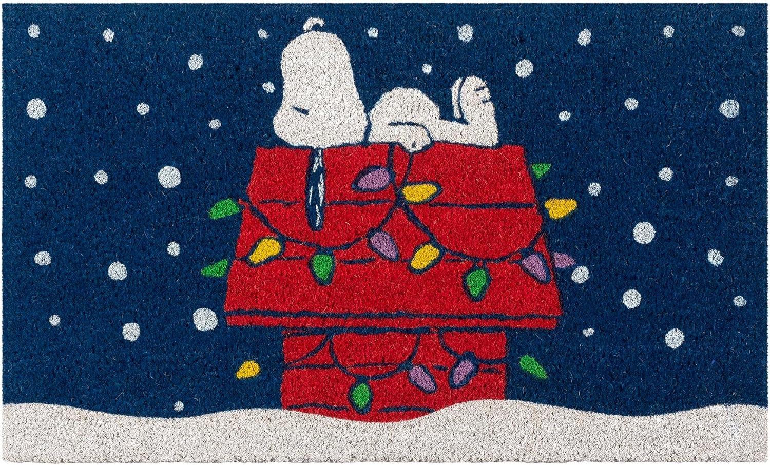imageGertmenian Bluey Coir Doormat 2x3 Welcome Mat 2Pack Ideal for High Traffic Areas in Front Door Garage Entryway HiBluey Patch 80072Snoopy SnowflakesDog House Lights