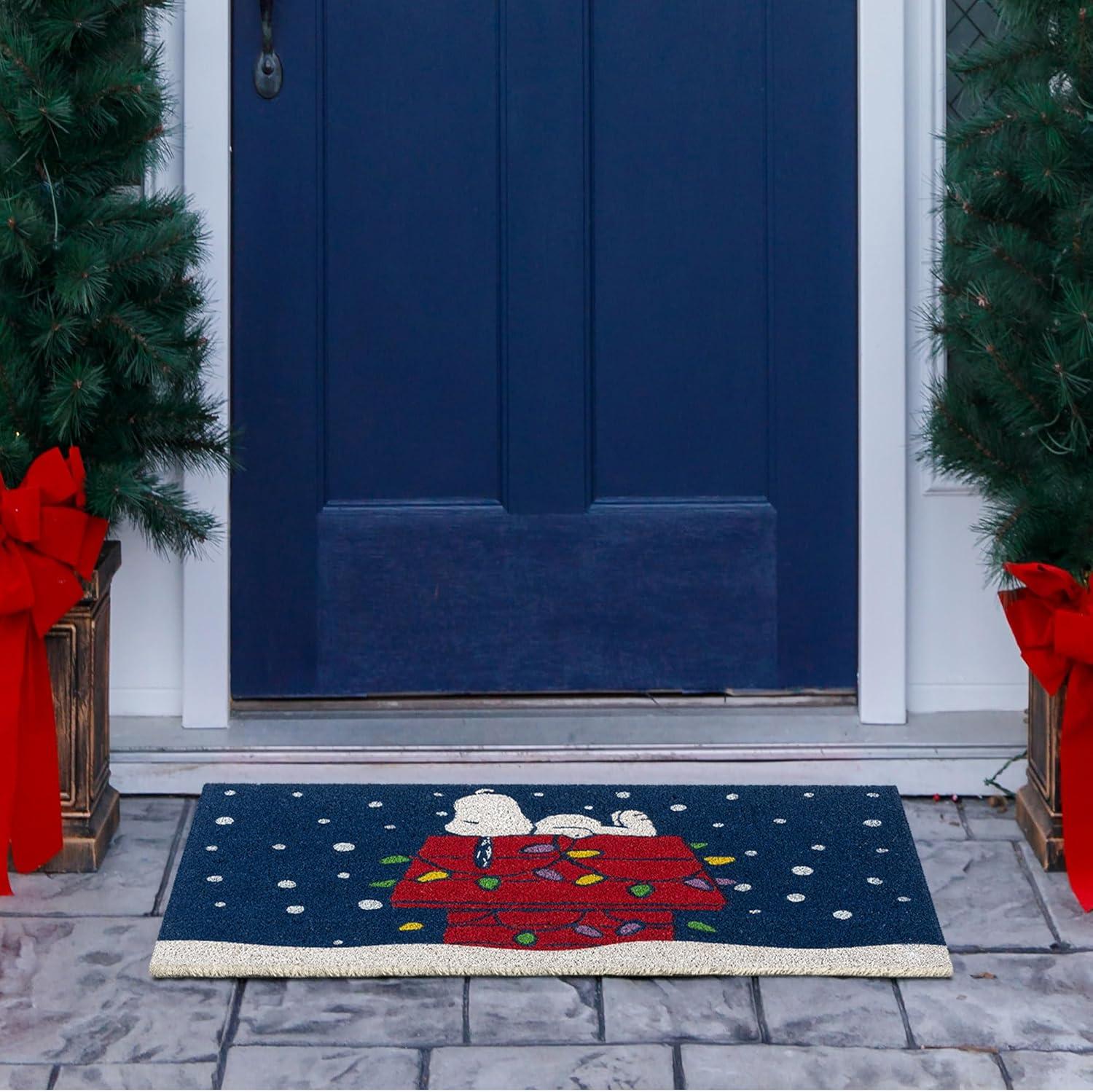 imageGertmenian Bluey Coir Doormat 2x3 Welcome Mat 2Pack Ideal for High Traffic Areas in Front Door Garage Entryway HiBluey Patch 80072Snoopy SnowflakesDog House Lights