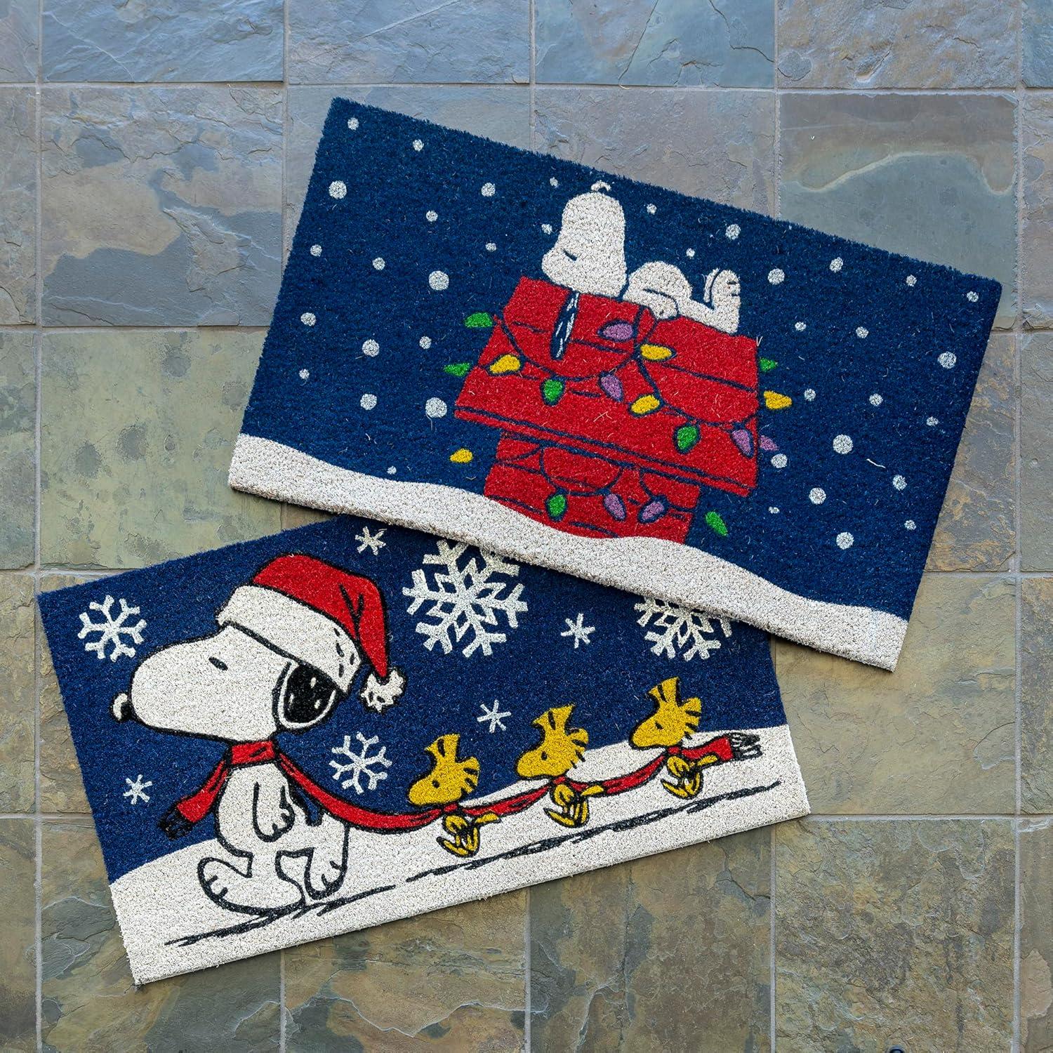 imageGertmenian Bluey Coir Doormat 2x3 Welcome Mat 2Pack Ideal for High Traffic Areas in Front Door Garage Entryway HiBluey Patch 80072Snoopy SnowflakesDog House Lights