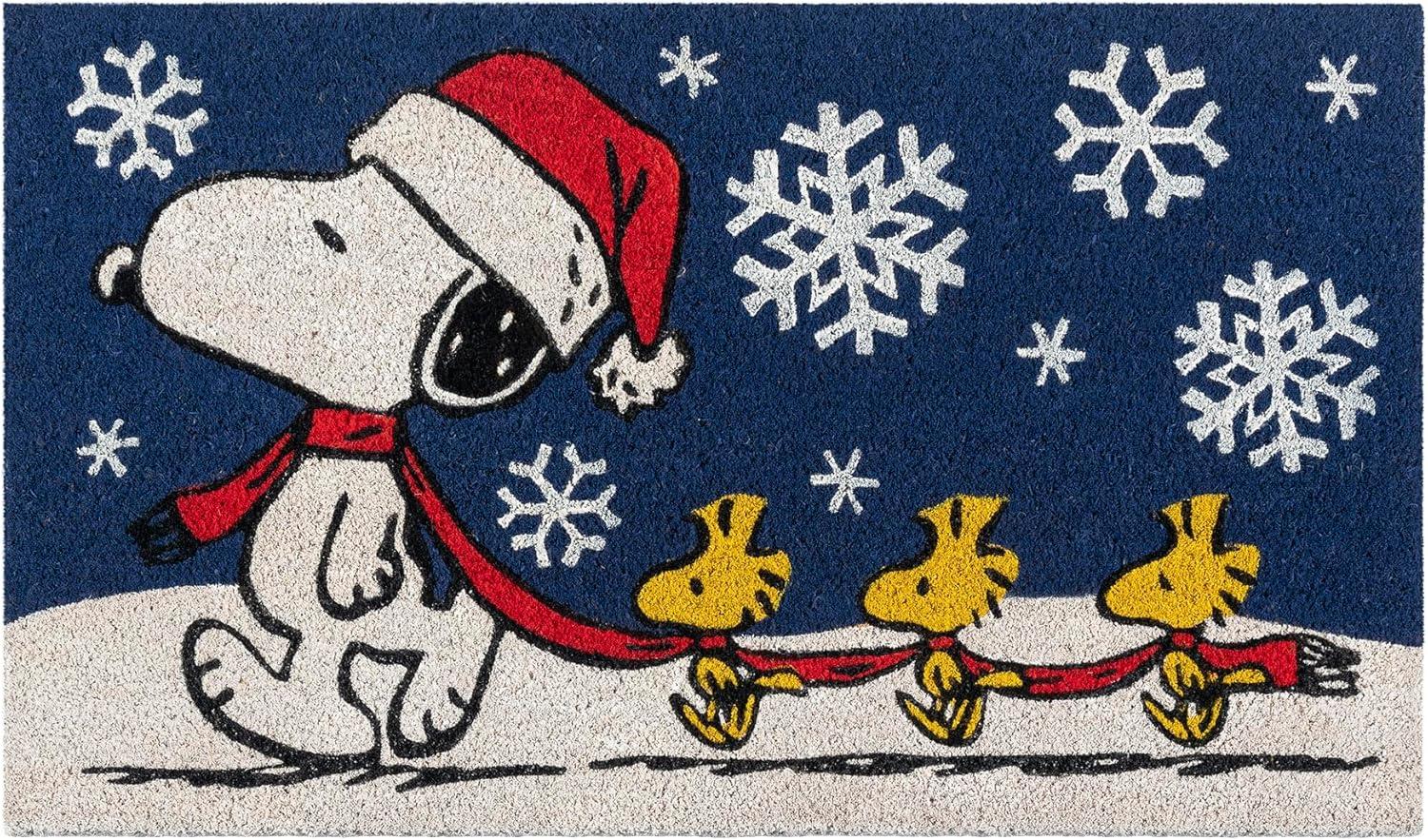 imageGertmenian Bluey Coir Doormat 2x3 Welcome Mat 2Pack Ideal for High Traffic Areas in Front Door Garage Entryway HiBluey Patch 80072Snoopy SnowflakesDog House Lights