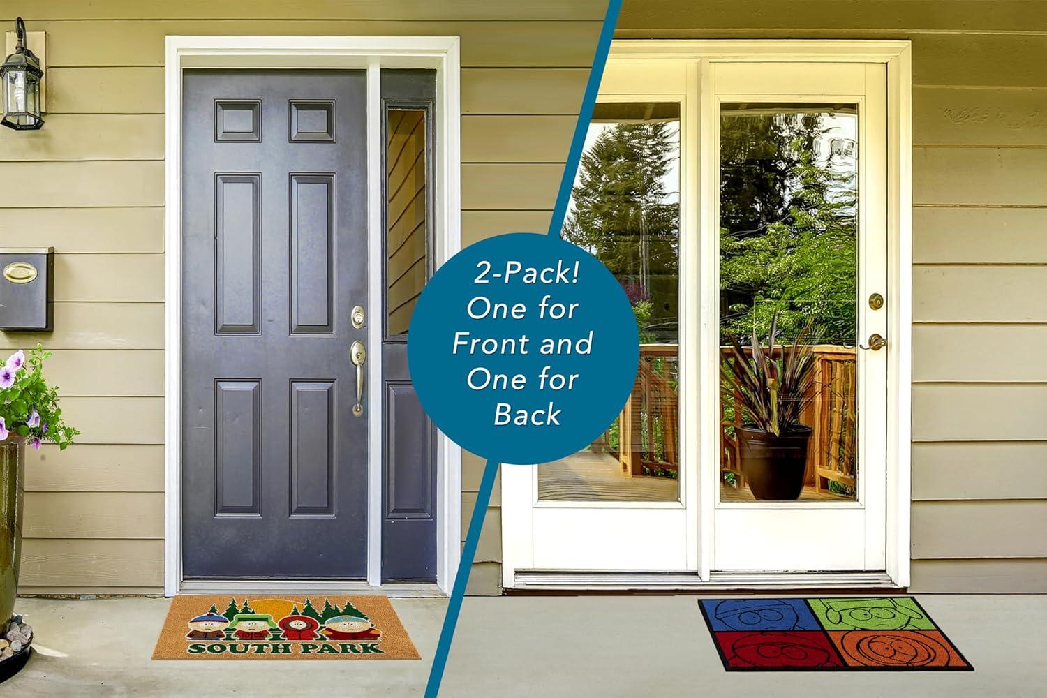 imageGertmenian Bluey Coir Doormat 2x3 Welcome Mat 2Pack Ideal for High Traffic Areas in Front Door Garage Entryway HiBluey Patch 80072South Park GangBlocks