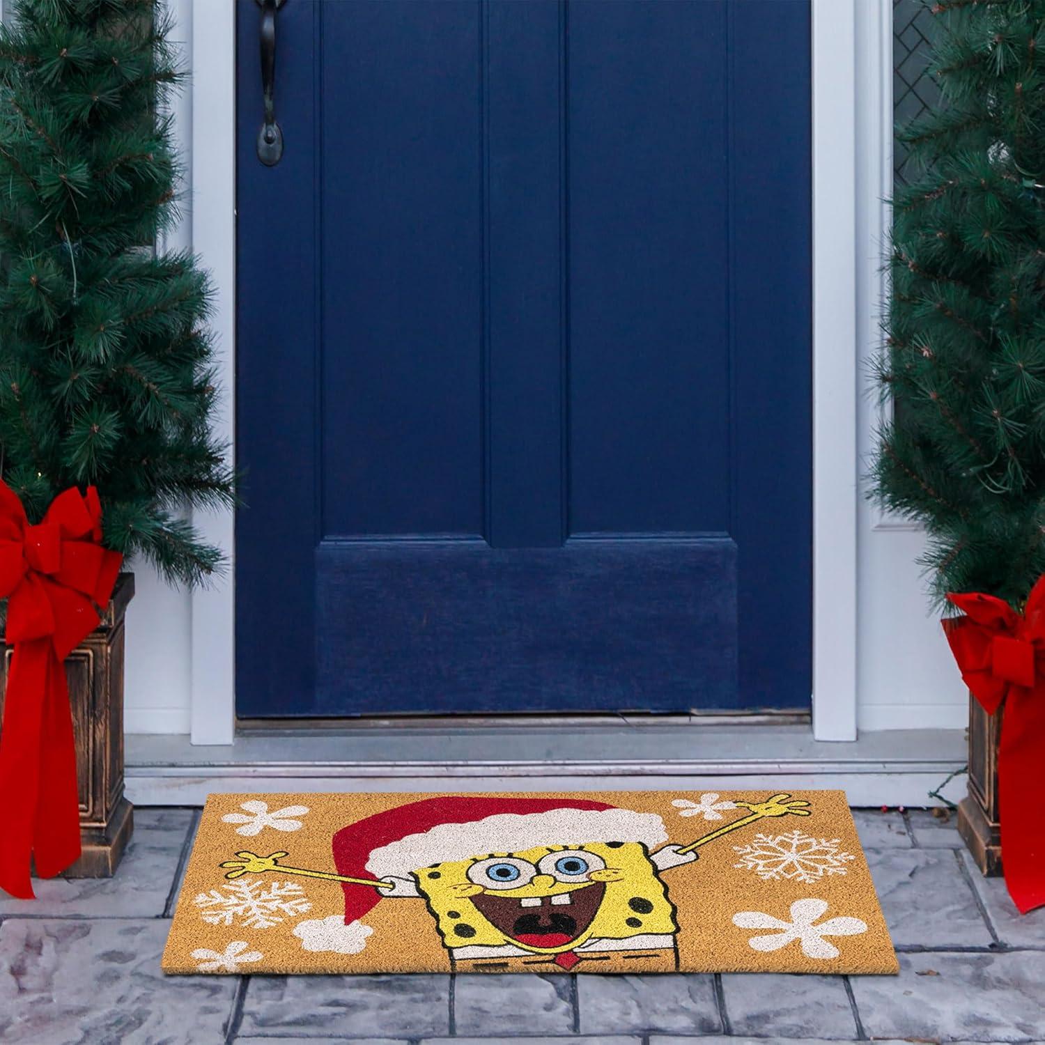 imageGertmenian Bluey Coir Doormat 2x3 Welcome Mat 2Pack Ideal for High Traffic Areas in Front Door Garage Entryway HiBluey Patch 80072Spongebob SantaHo Ho Ho
