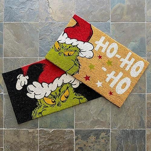 imageGertmenian Bluey Coir Doormat 2x3 Welcome Mat 2Pack Ideal for High Traffic Areas in Front Door Garage Entryway HiBluey Patch 80072The Grinch Ho Ho HoSanta