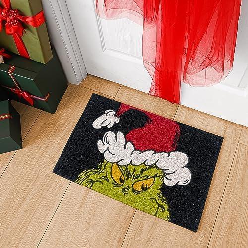 imageGertmenian Bluey Coir Doormat 2x3 Welcome Mat 2Pack Ideal for High Traffic Areas in Front Door Garage Entryway HiBluey Patch 80072The Grinch Ho Ho HoSanta