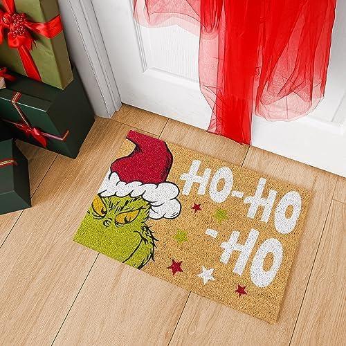 imageGertmenian Bluey Coir Doormat 2x3 Welcome Mat 2Pack Ideal for High Traffic Areas in Front Door Garage Entryway HiBluey Patch 80072The Grinch Ho Ho HoSanta