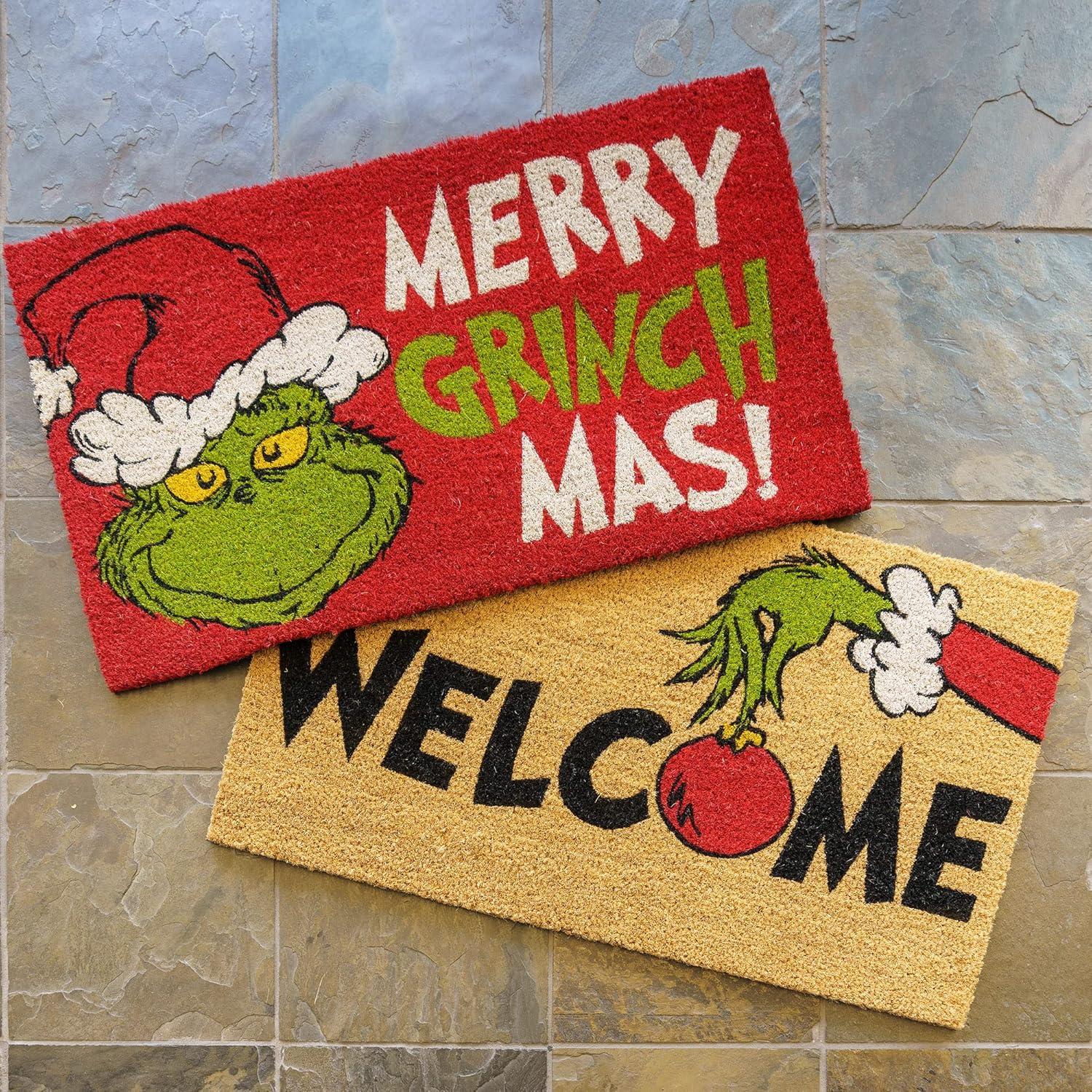 imageGertmenian Bluey Coir Doormat 2x3 Welcome Mat 2Pack Ideal for High Traffic Areas in Front Door Garage Entryway HiBluey Patch 80072The Grinch WelcomeMerry Grinchmas