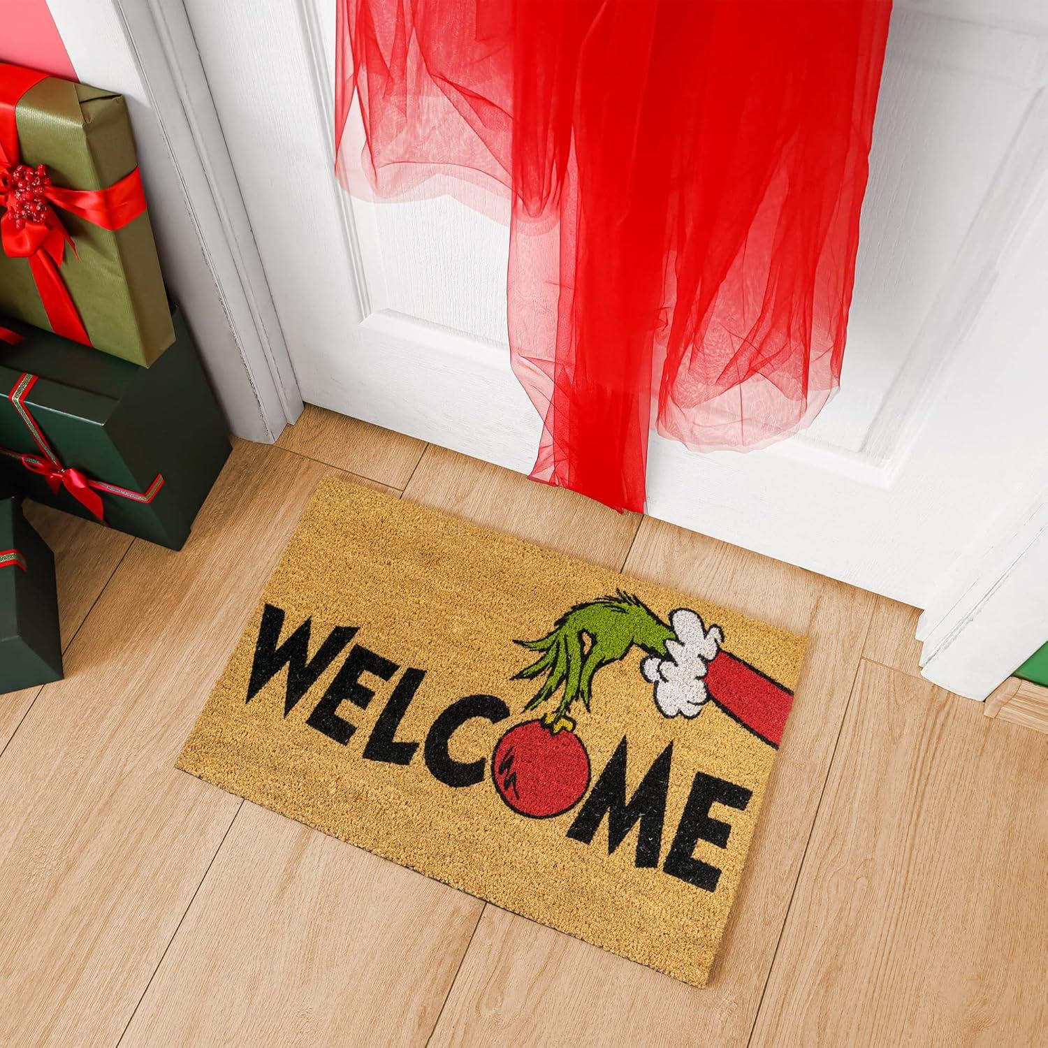 imageGertmenian Bluey Coir Doormat 2x3 Welcome Mat 2Pack Ideal for High Traffic Areas in Front Door Garage Entryway HiBluey Patch 80072The Grinch WelcomeMerry Grinchmas