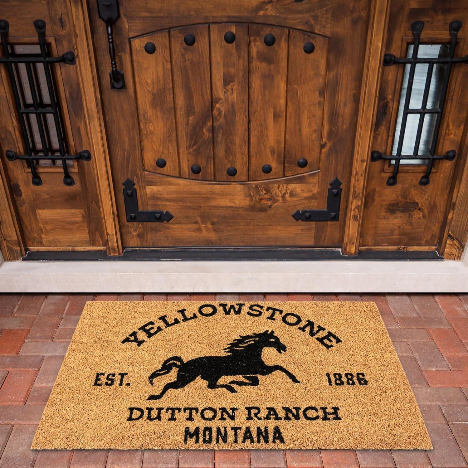 imageGertmenian Bluey Coir Doormat 2x3 Welcome Mat 2Pack Ideal for High Traffic Areas in Front Door Garage Entryway HiBluey Patch 80072Yellowstone ArrowHorse