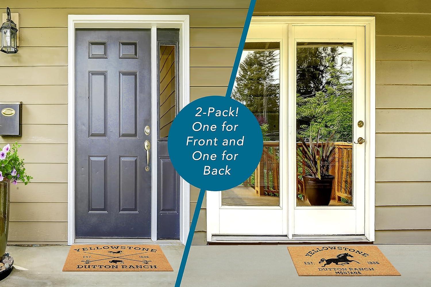 imageGertmenian Bluey Coir Doormat 2x3 Welcome Mat 2Pack Ideal for High Traffic Areas in Front Door Garage Entryway HiBluey Patch 80072Yellowstone ArrowHorse