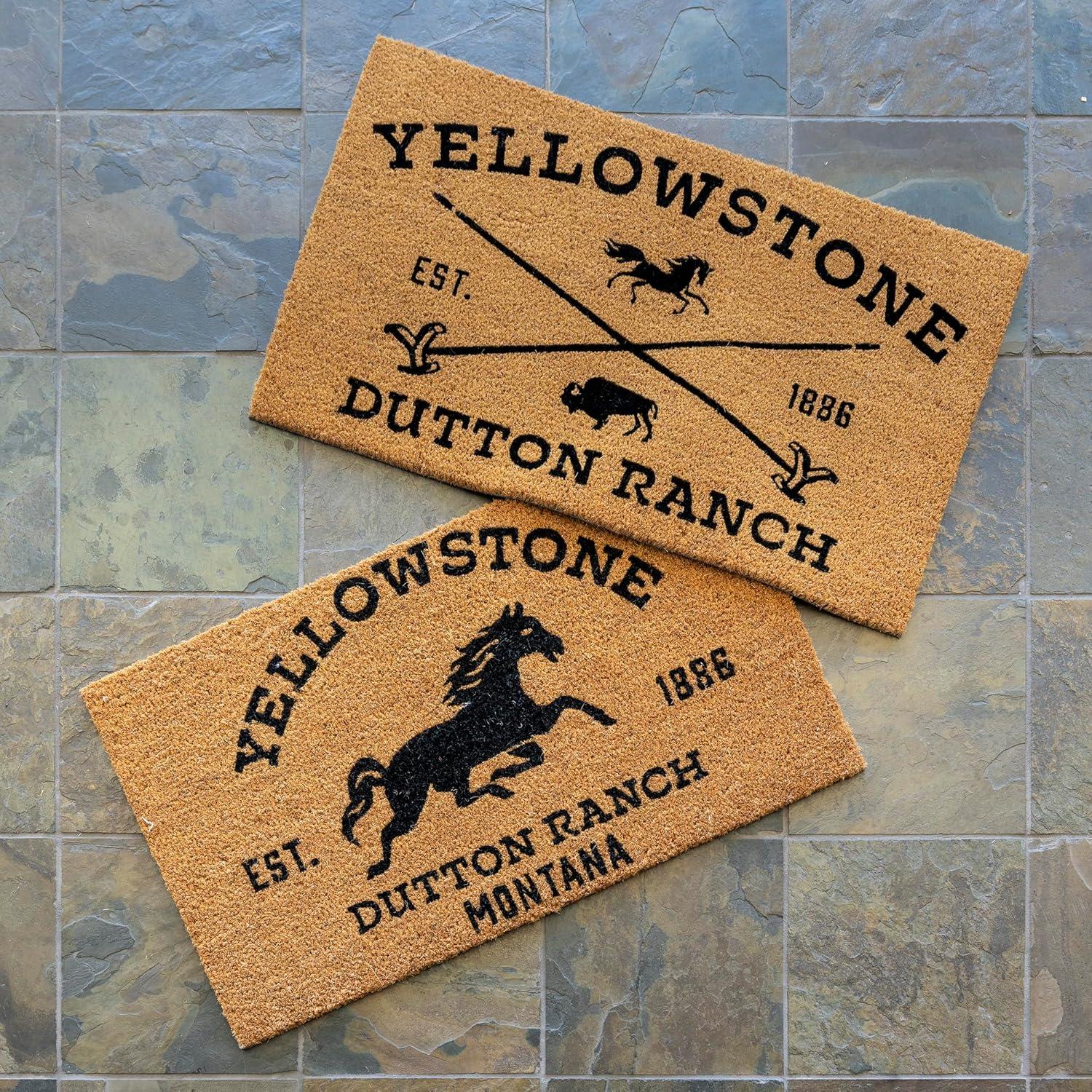 imageGertmenian Bluey Coir Doormat 2x3 Welcome Mat 2Pack Ideal for High Traffic Areas in Front Door Garage Entryway HiBluey Patch 80072Yellowstone ArrowHorse