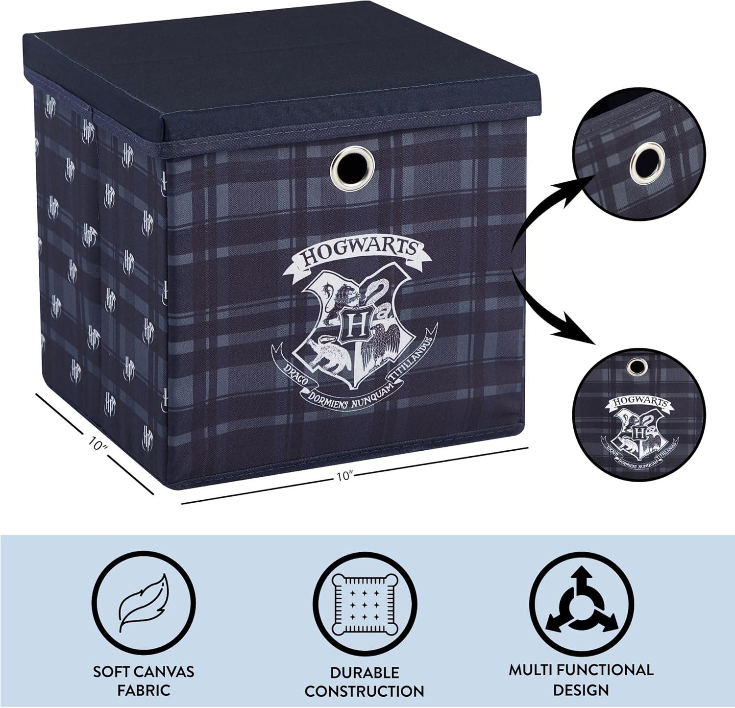 imageIdea Nuova Bluey Collapsible Fabric Storage Cube10 Organizer Bin with Lid for Bedroom Playroom and ClosetHarry Potter