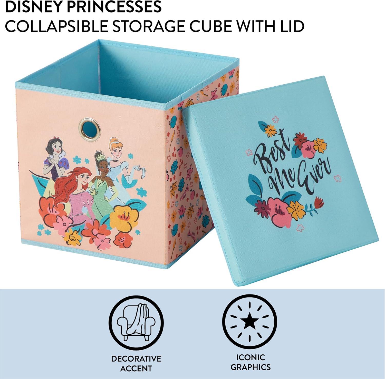 imageIdea Nuova Bluey Collapsible Fabric Storage Cube10 Organizer Bin with Lid for Bedroom Playroom and ClosetPrincess