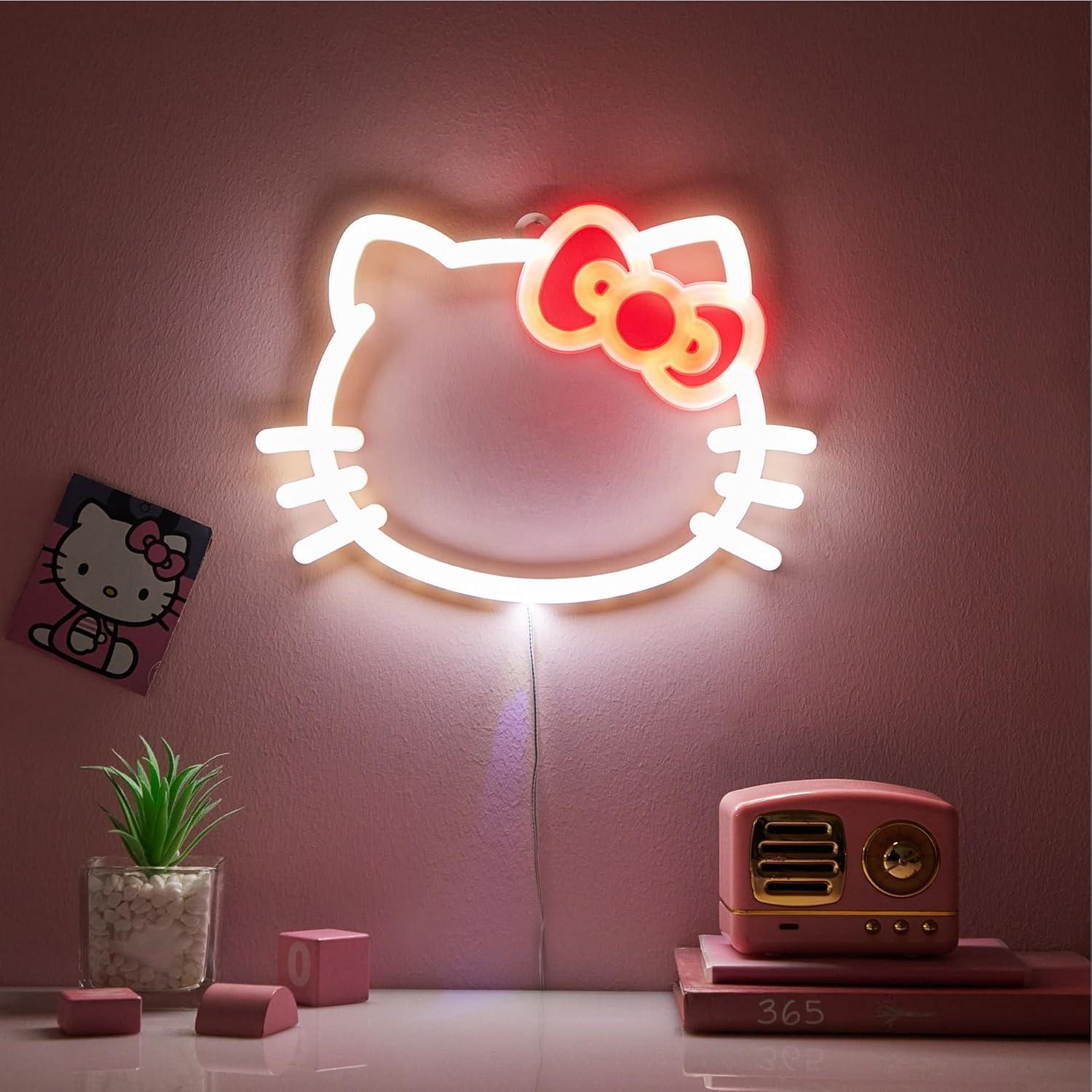 imageIdea Nuova Bluey Neon Figural LED Hanging Wall ArtBedroomKids Room Wall Dcor55x8Hello Kitty