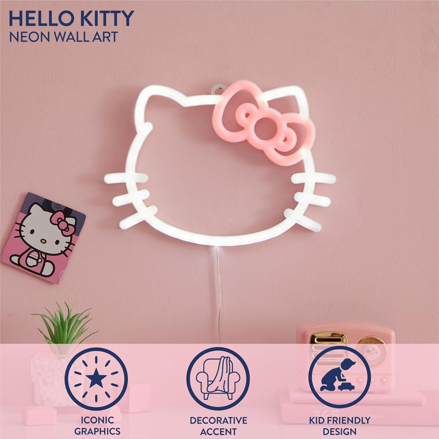 imageIdea Nuova Bluey Neon Figural LED Hanging Wall ArtBedroomKids Room Wall Dcor55x8Hello Kitty