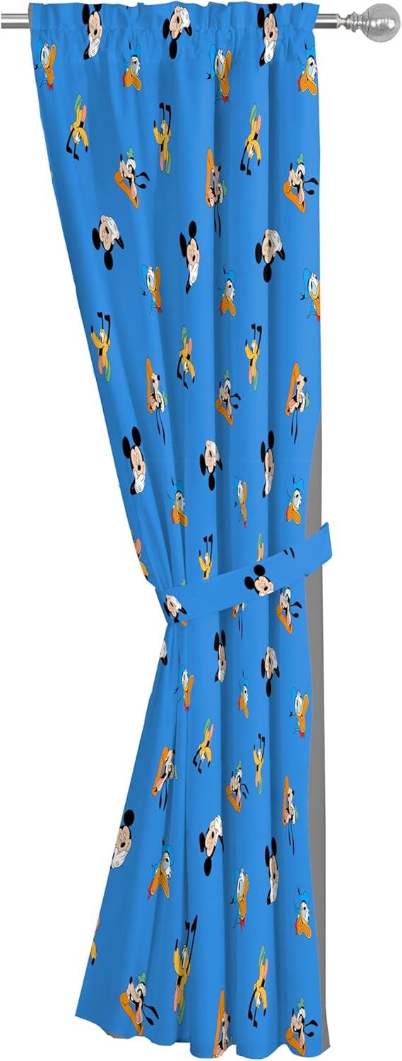 imageJay Franco Window Curtains for Kids Bedroom 4Piece Drape Set with 2 Tiebacks Grey Bluey 42 W x 84 L Pack of 2Blue Mickey Mouse