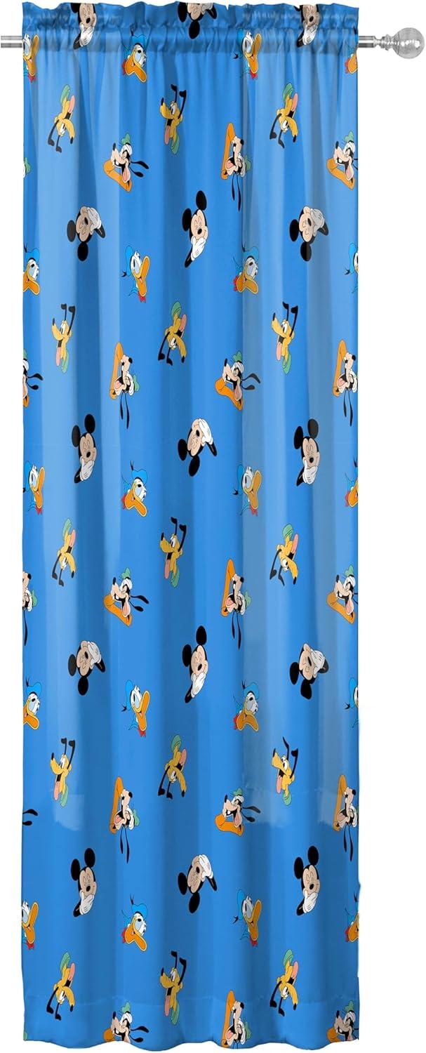 imageJay Franco Window Curtains for Kids Bedroom 4Piece Drape Set with 2 Tiebacks Grey Bluey 42 W x 84 L Pack of 2Blue Mickey Mouse