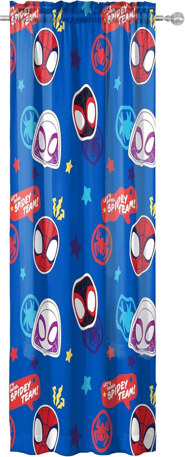 imageJay Franco Window Curtains for Kids Bedroom 4Piece Drape Set with 2 Tiebacks Grey Bluey 42 W x 84 L Pack of 2Blue Spidey His Amazing Friends