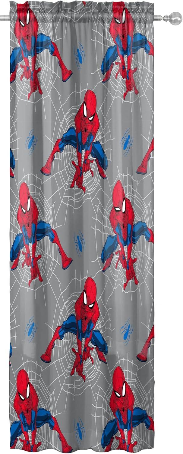 imageJay Franco Window Curtains for Kids Bedroom 4Piece Drape Set with 2 Tiebacks Grey Bluey 42 W x 84 L Pack of 2Grey Spiderman