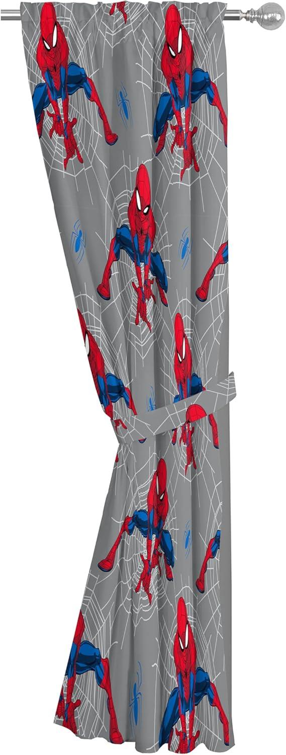 imageJay Franco Window Curtains for Kids Bedroom 4Piece Drape Set with 2 Tiebacks Grey Bluey 42 W x 84 L Pack of 2Grey Spiderman