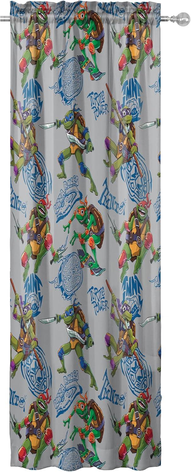imageJay Franco Window Curtains for Kids Bedroom 4Piece Drape Set with 2 Tiebacks Grey Bluey 42 W x 84 L Pack of 2Grey Teenage Mutant Ninja Turtles
