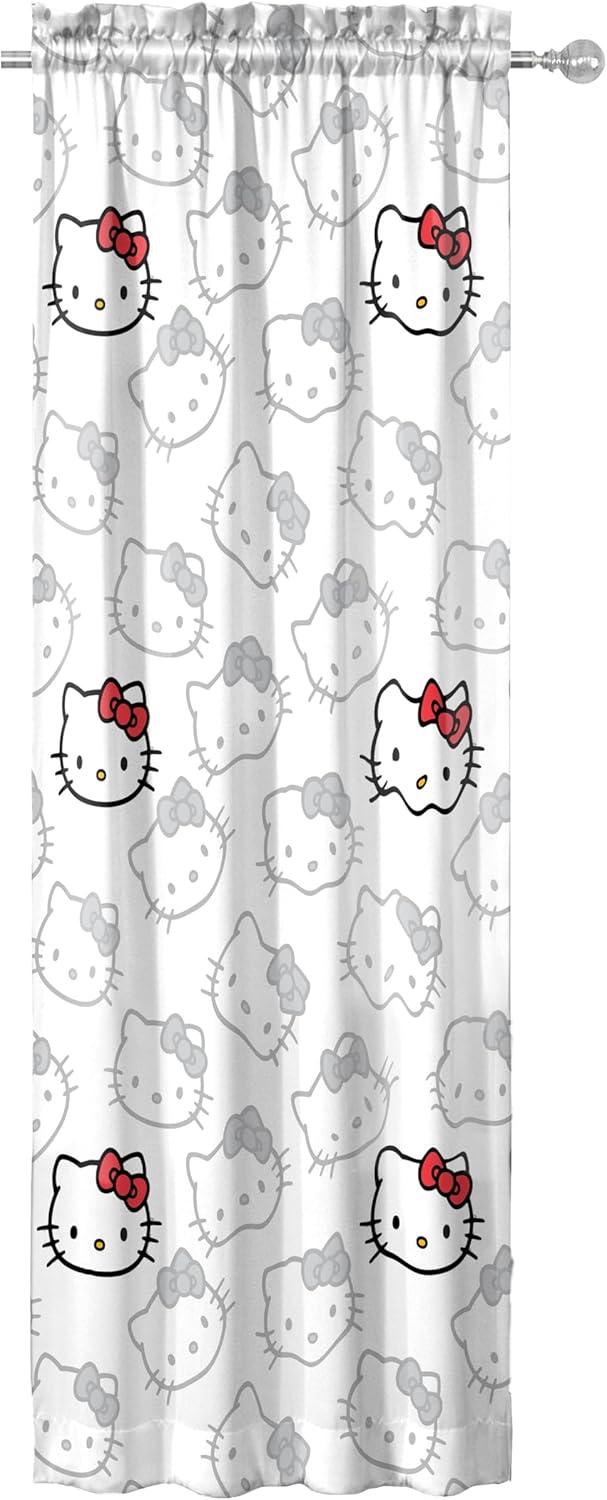 imageJay Franco Window Curtains for Kids Bedroom 4Piece Drape Set with 2 Tiebacks Grey Bluey 42 W x 84 L Pack of 2White Hello Kitty