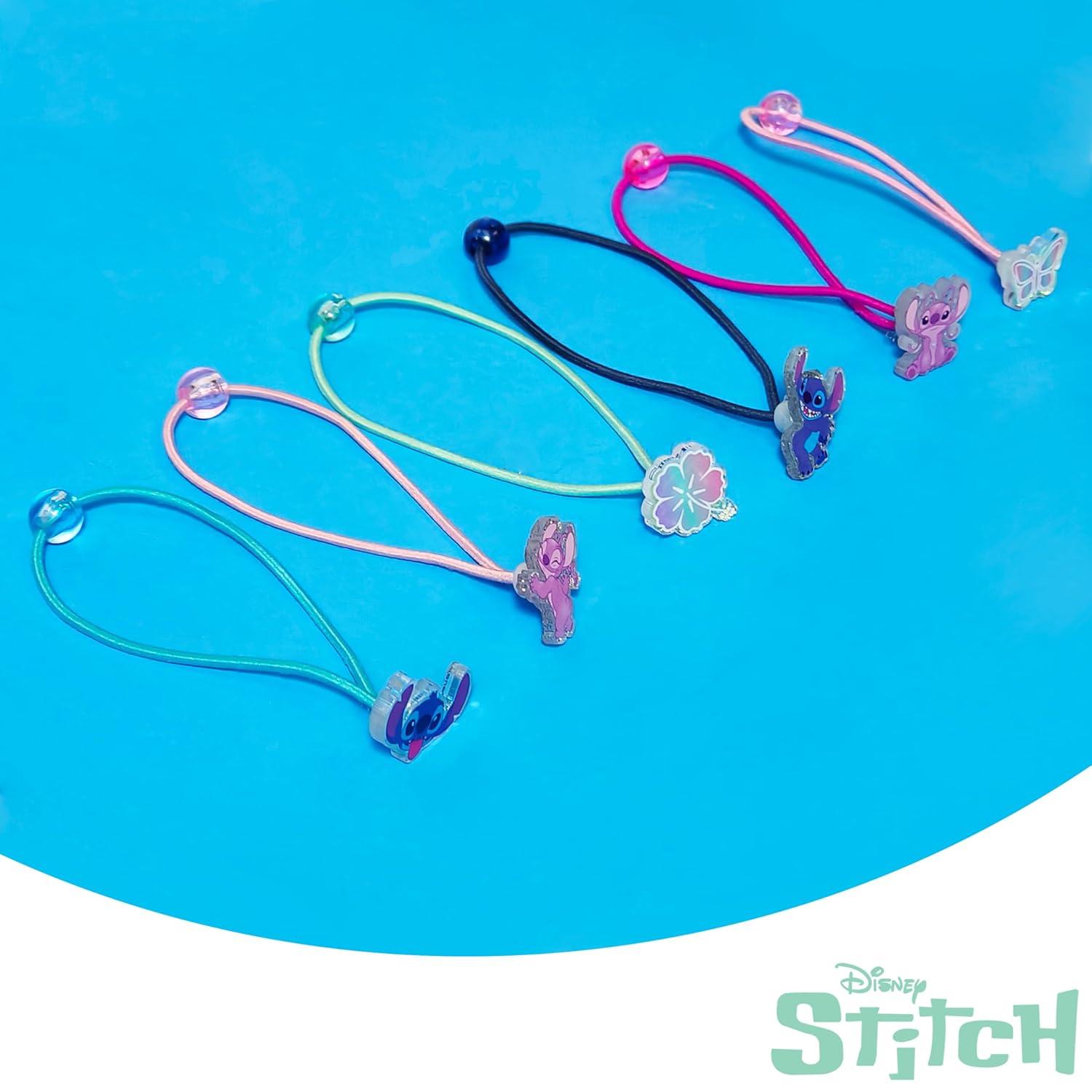 imageLUV HER Bluey Elastic Hair Ties for Girls Multicolored Durable Elastic Pack of 6 Ideal Hair Accessories for Ponytails amp Buns Ages 3Stitch Blue Green Pink Black