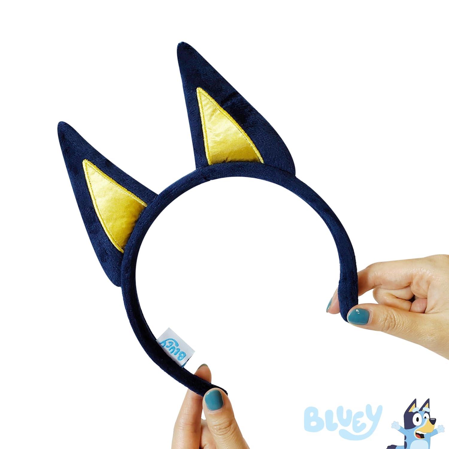 imageLUV HER Bluey Party Supplies 4pc Animal Costume Ears Headband Plush Soft Ears Elastic Family Headbands for Halloween Birthday Play Day